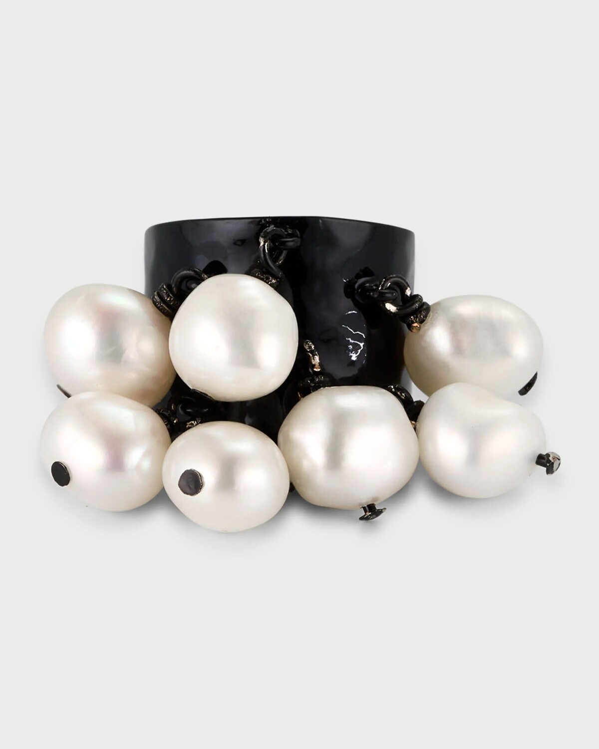 

Регулируемое черное кольцо с жемчужным шармом NEST Jewelry, цвет Black
