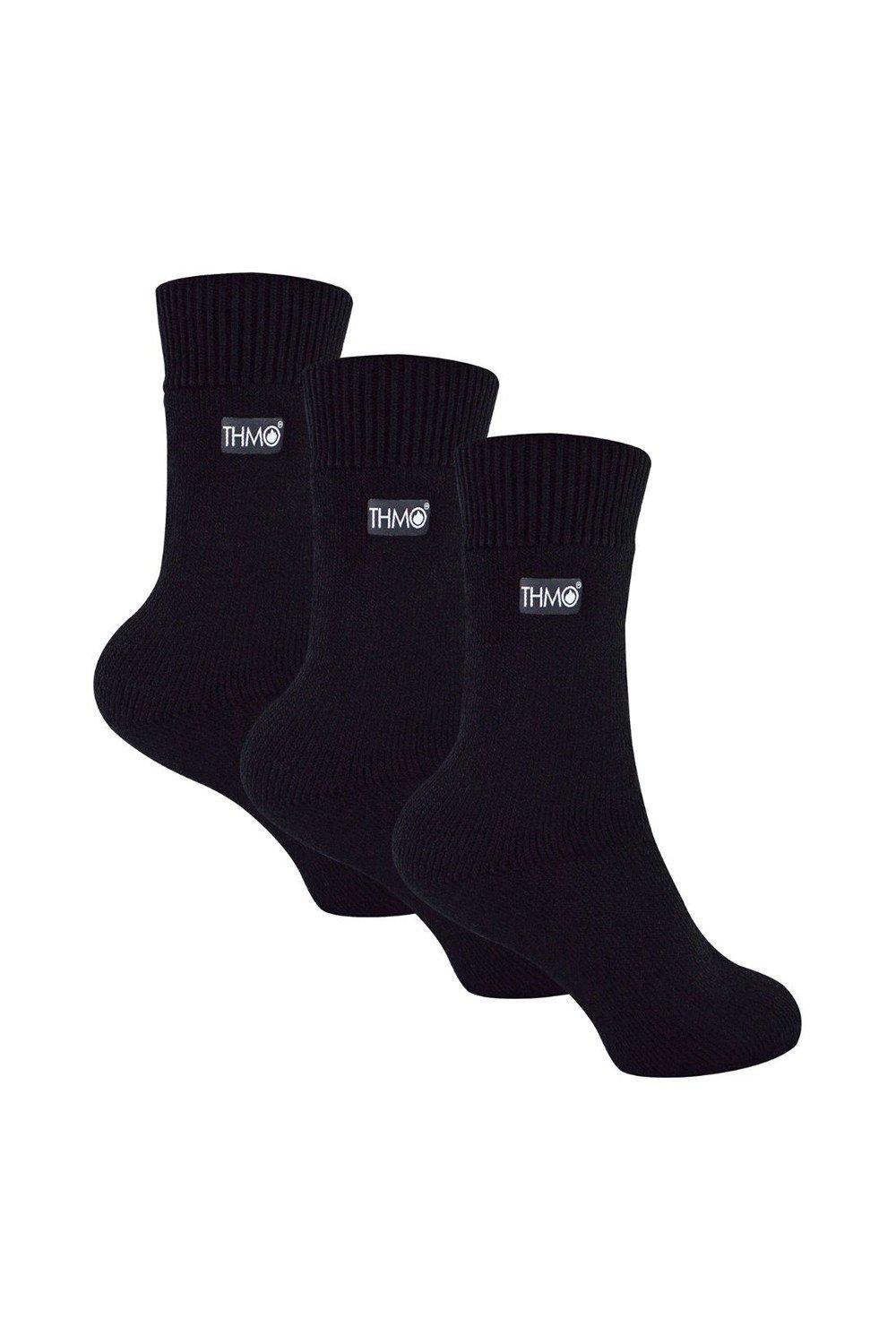 3 пары теплых флисовых носков с мягким верхом и внутренней поверхностью THMO, черный детские носки новый год размер 34 35 набор из трех пар