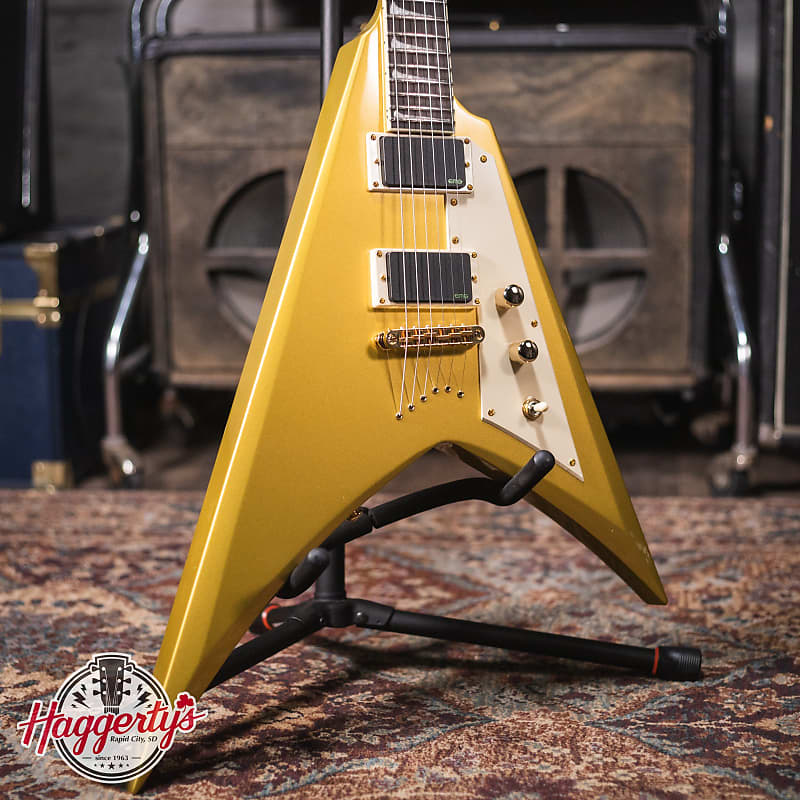 Электрогитара ESP LTD KH-V Kirk Hammett Signature Electric Guitar, Metallic Gold