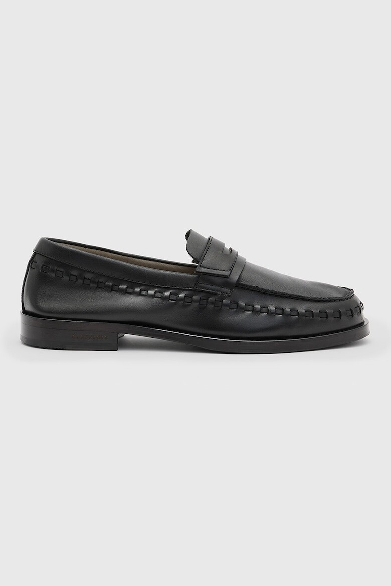 Кожаные мокасины Allsaints, черный кожаные мокасины sammy leather loafer allsaints черный