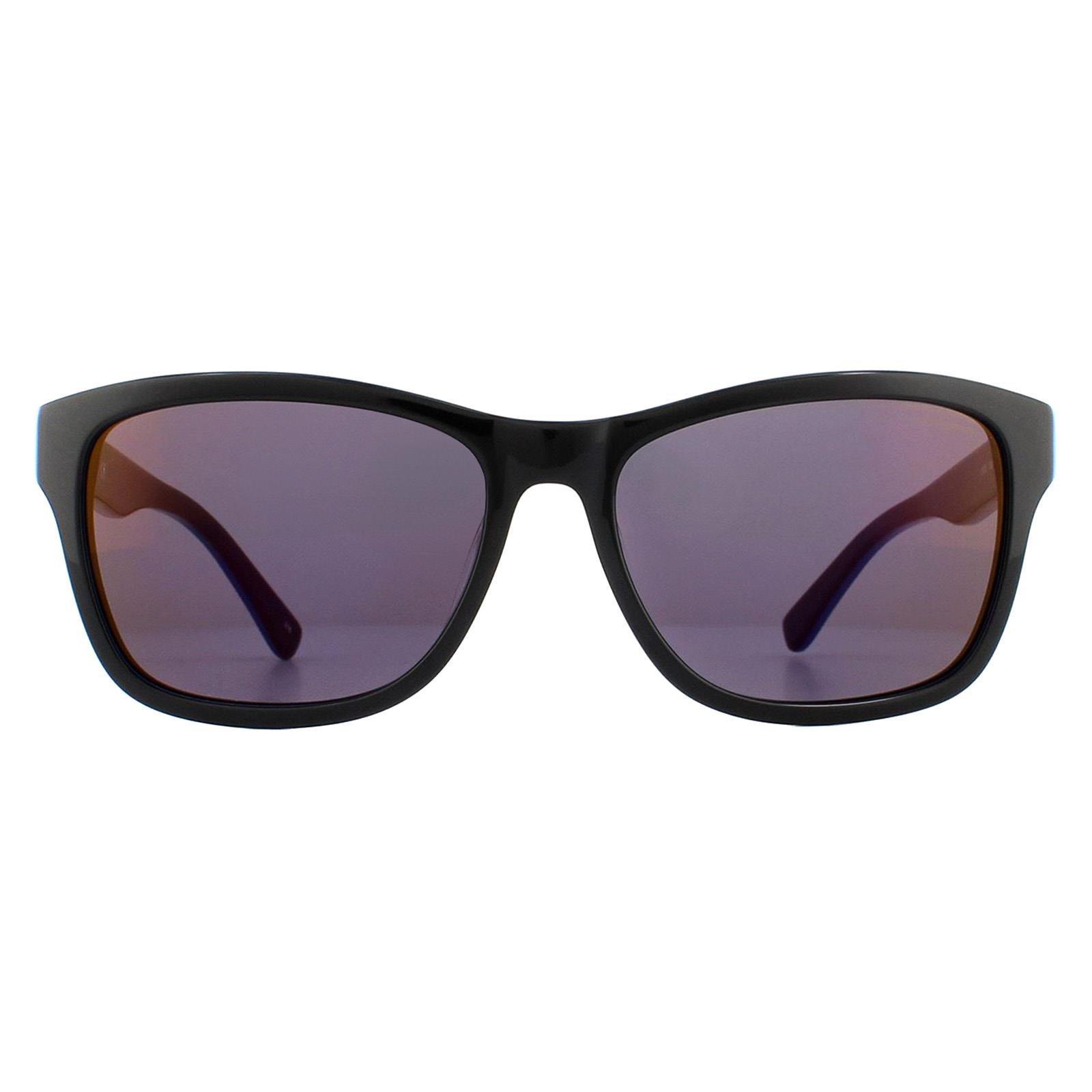 Прямоугольные черные синие фиолетовые солнцезащитные очки Lacoste, черный