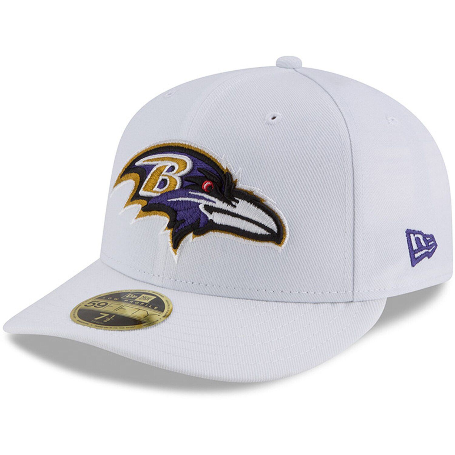 

Мужская облегающая шляпа New Era White Baltimore Ravens Omaha Low Profile 59FIFTY