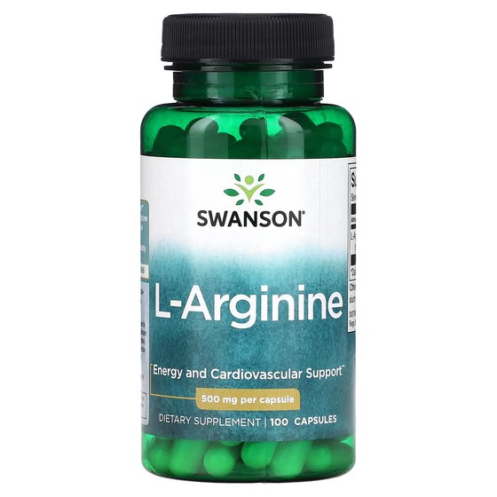 L-аргинин, 500 мг Swanson, 100 капсул swanson трифала 500 мг 100 капсул