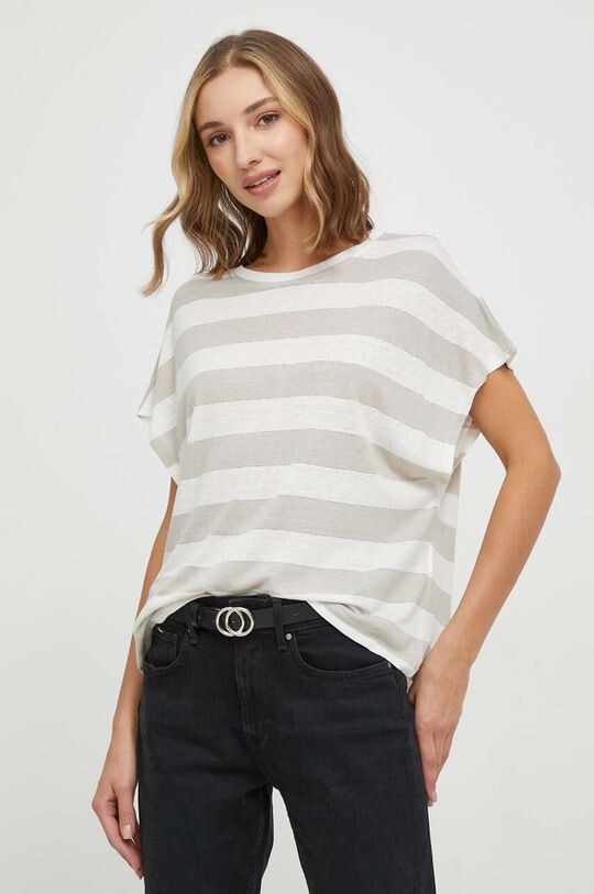 

Футболка из смесового льна Pepe Jeans, бежевый