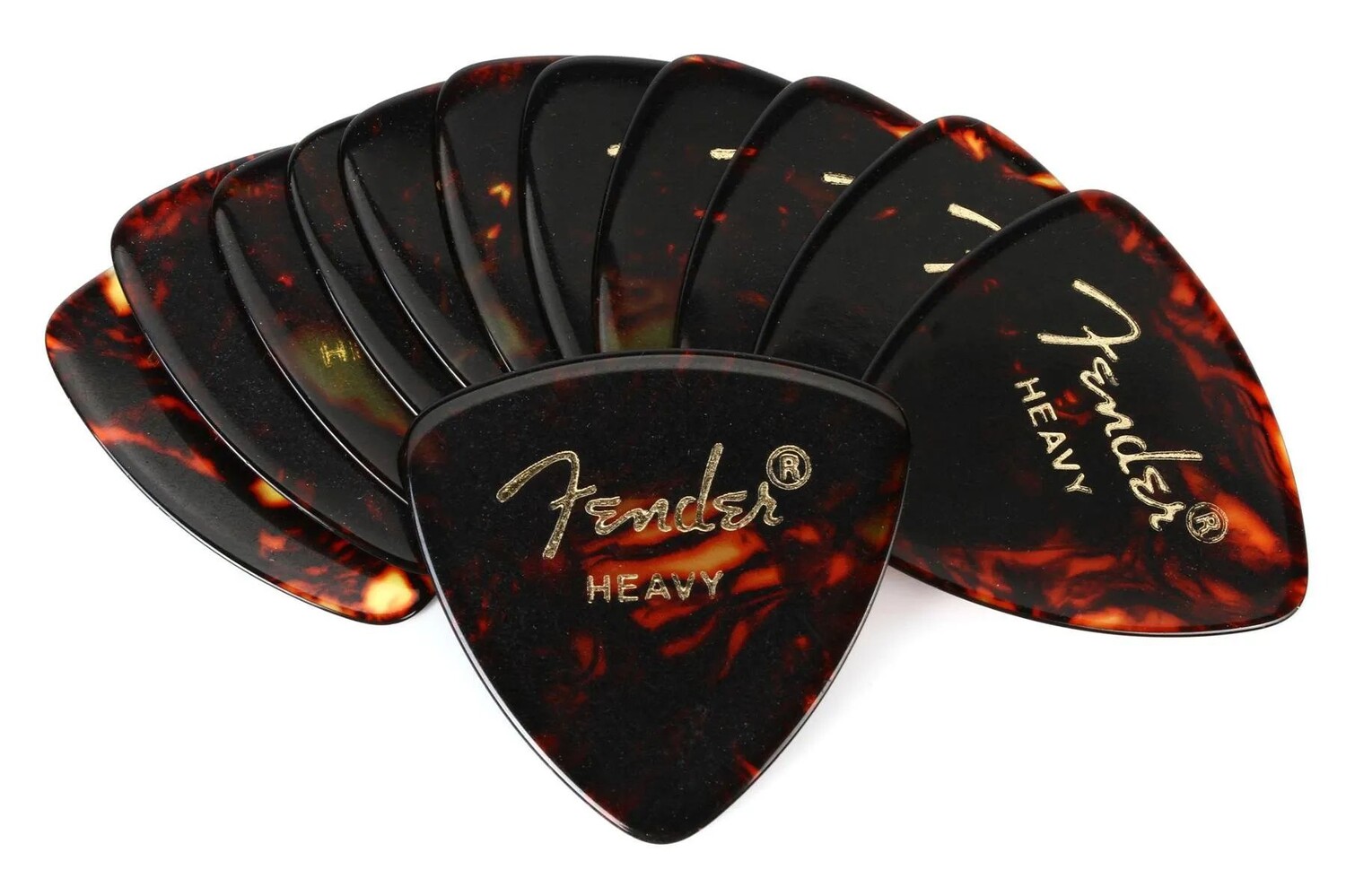 

Медиаторы Fender 346 Shape Classic из целлулоида — панцирь тяжелой черепахи, 12 шт.