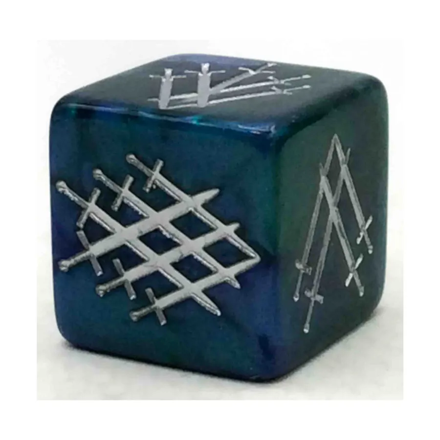

d6 19-мм мечи в каменном кубике — Рыцарь с серебром, Dice (Black Oak)