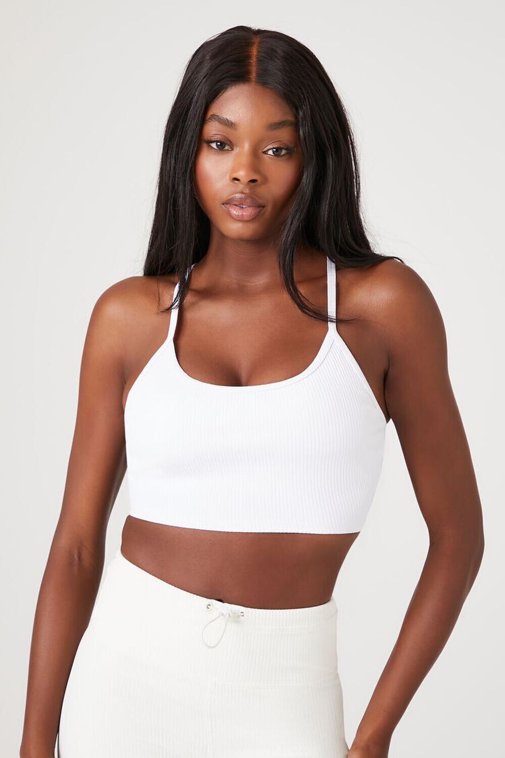 

Удлиненный спортивный бюстгальтер Forever 21, белый