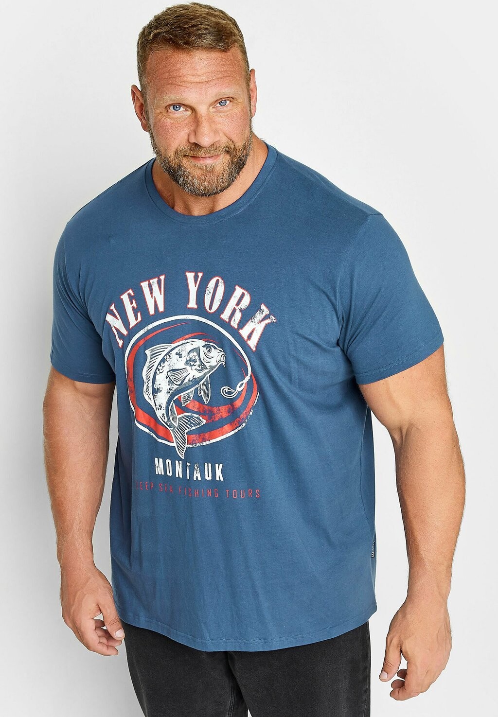 

Футболка с принтом NEW YORK' FISHING PRINT BadRhino, цвет blue