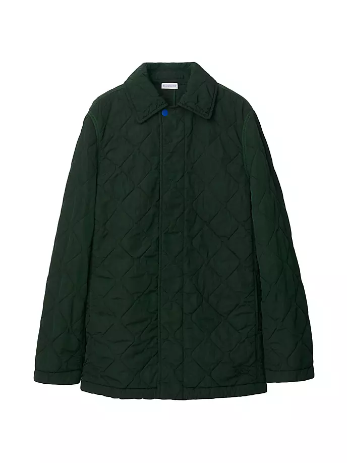 Стеганое пальто в стиле «автомобиль» Burberry, цвет ivy цена и фото