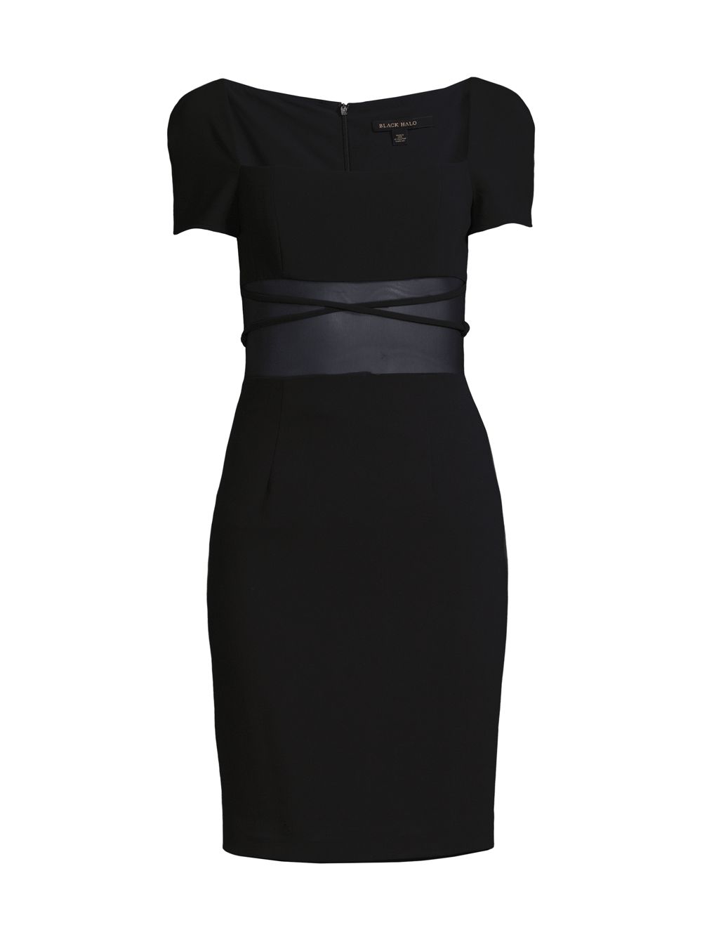 Платье-футляр Izola с сетчатыми вставками Black Halo, черный