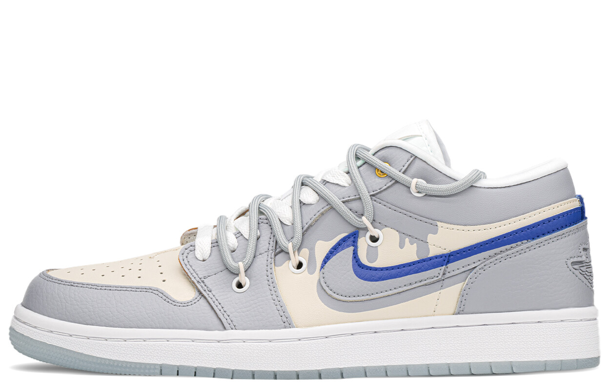 

Кроссовки Air Jordan 1 Vintage Basketball Shoes Women's Low-top White/blue, синий/белый