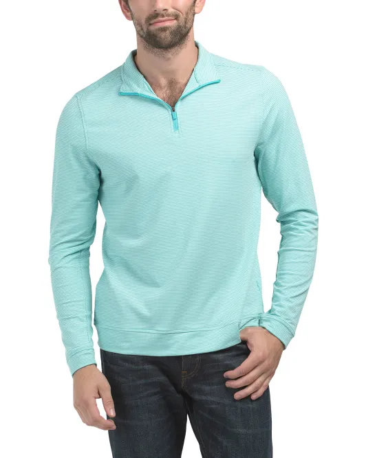 

Топ с застежкой-молнией в микрополоску Cruiser Southern Tide, цвет Tidal Wave
