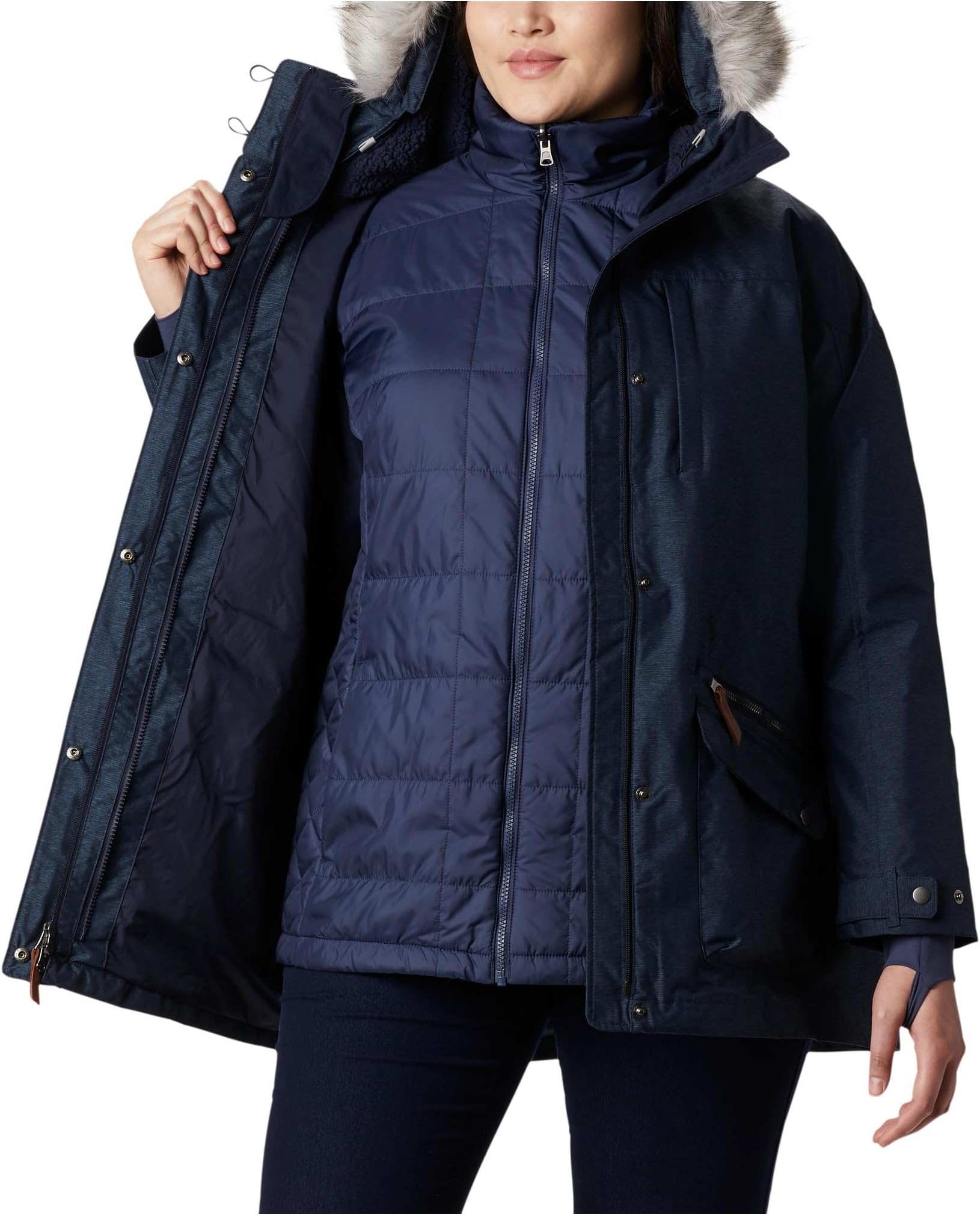 Куртка Carson Pass IC больших размеров Columbia, цвет Dark Nocturnal/Dark Nocturnal Sherpa/Nocturnal