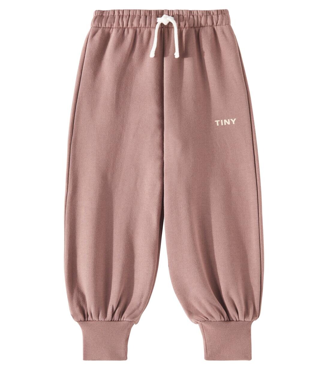 

Спортивные брюки из хлопка с сплошным логотипом Tinycottons, цвет purple grey