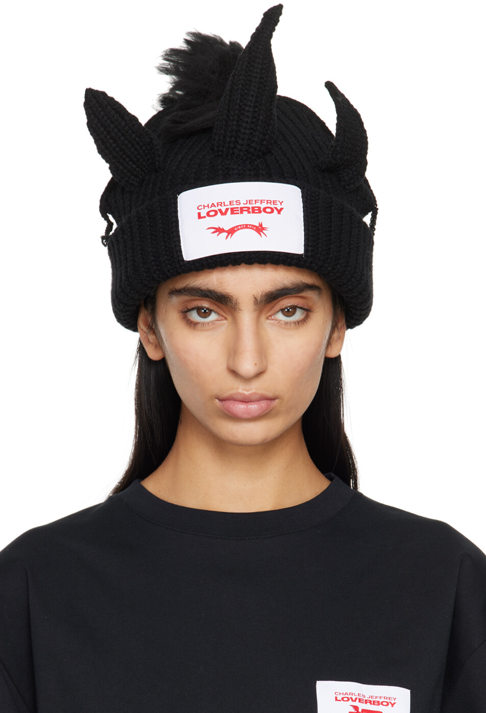 

Черная объемная шапка с единорогом Charles Jeffrey Loverboy, цвет Black