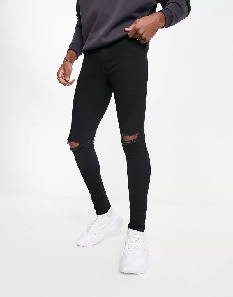 Черные джинсы скинни ADPT с декоративными разрывами сумка женская 2020866a e75 das schwarze df