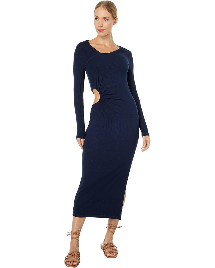 Платье SUNDRY Long Sleeve Side Cutout, темно-синий