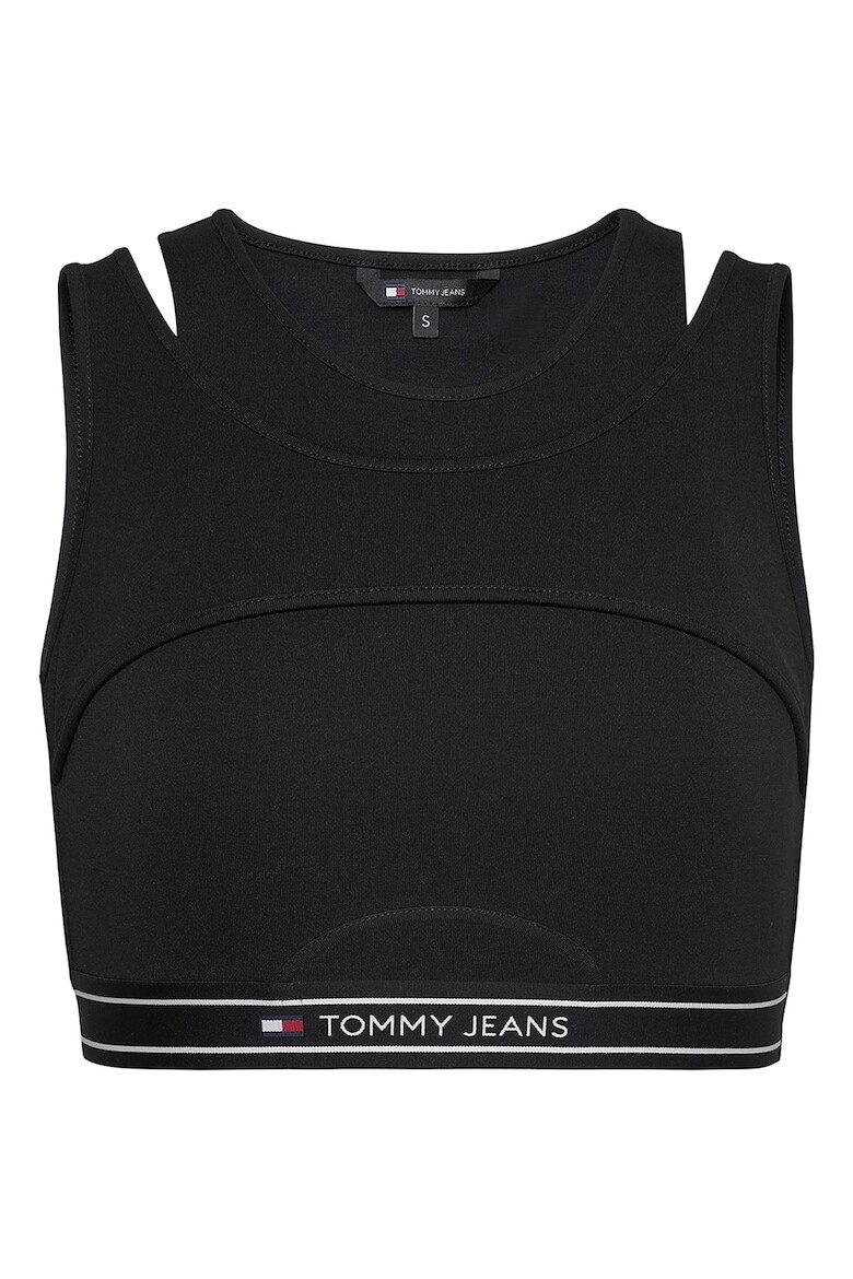 

Укороченный топ с дырками Tommy Jeans, черный