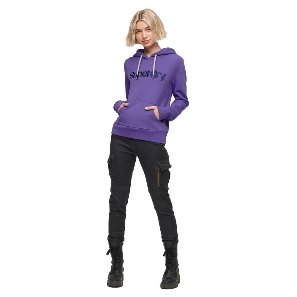 

Худи Superdry Tonal Embroidered Logo, фиолетовый