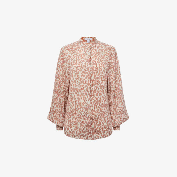 

Блузка Calla с животным принтом Reiss, цвет neutral