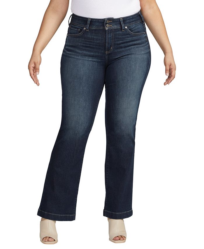 Джинсы Suki со средней посадкой размера плюс Silver Jeans Co., синий
