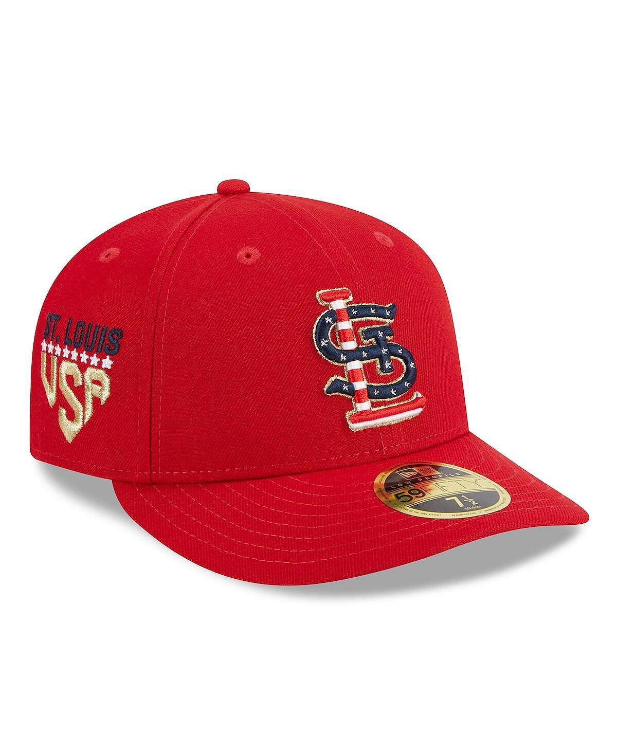 

Мужская красная приталенная шляпа St. Louis Cardinals 4 июля 59FIFTY с низким профилем New Era