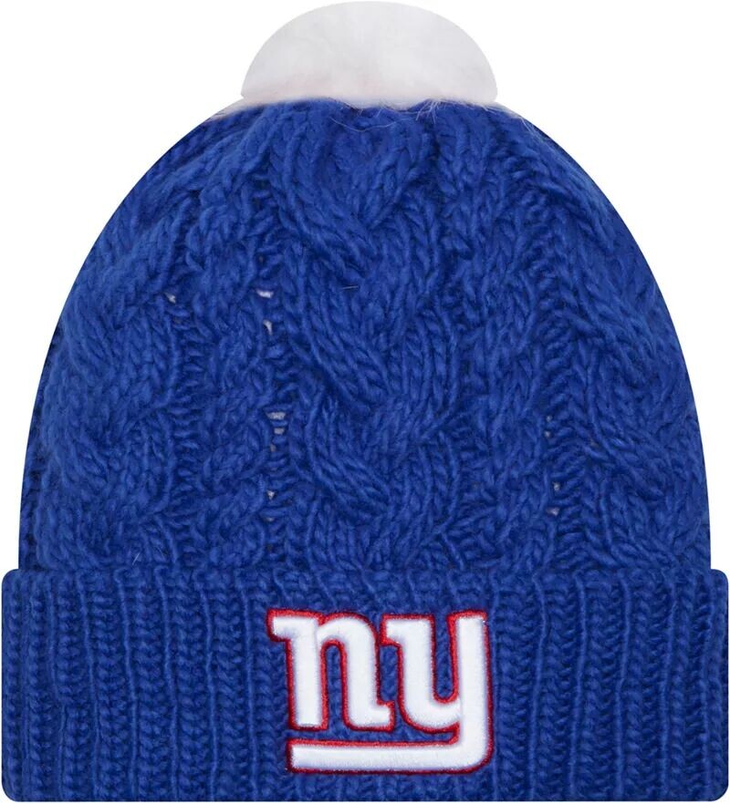 

Женская вязаная шапка с помпоном New Era New York Giants Throwback