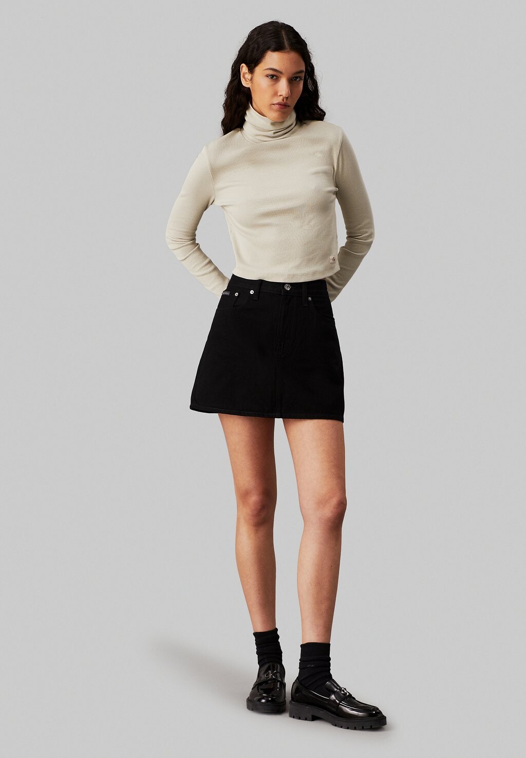 

Топ с длинными рукавами LABEL Calvin Klein, кремовый