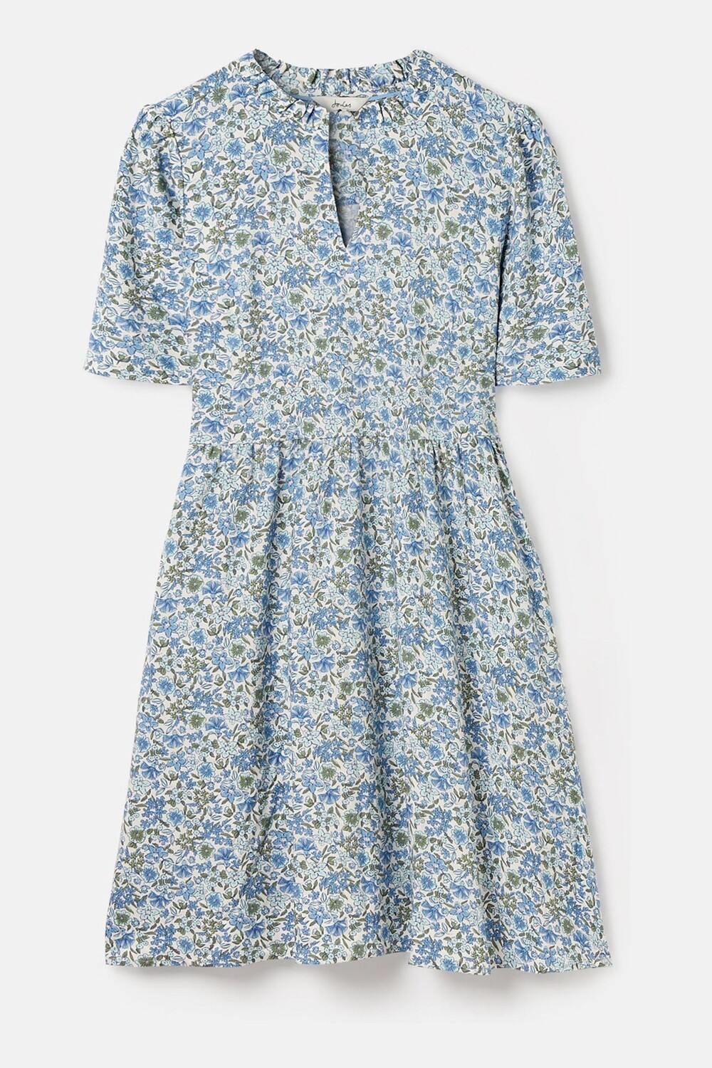 

Короткое платье Лотты с рюшой на вырезе Joules, синий
