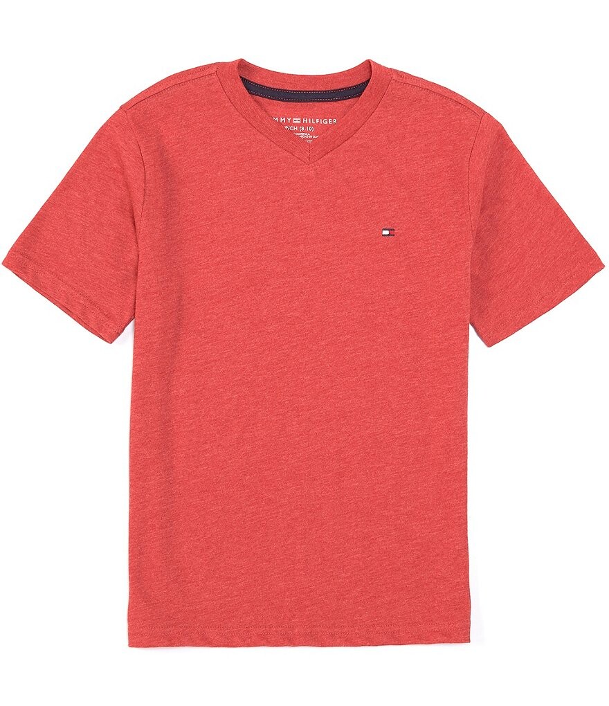 

Классическая футболка с короткими рукавами и v-образным вырезом Tommy Hilfiger Big Boys 8–20, красный