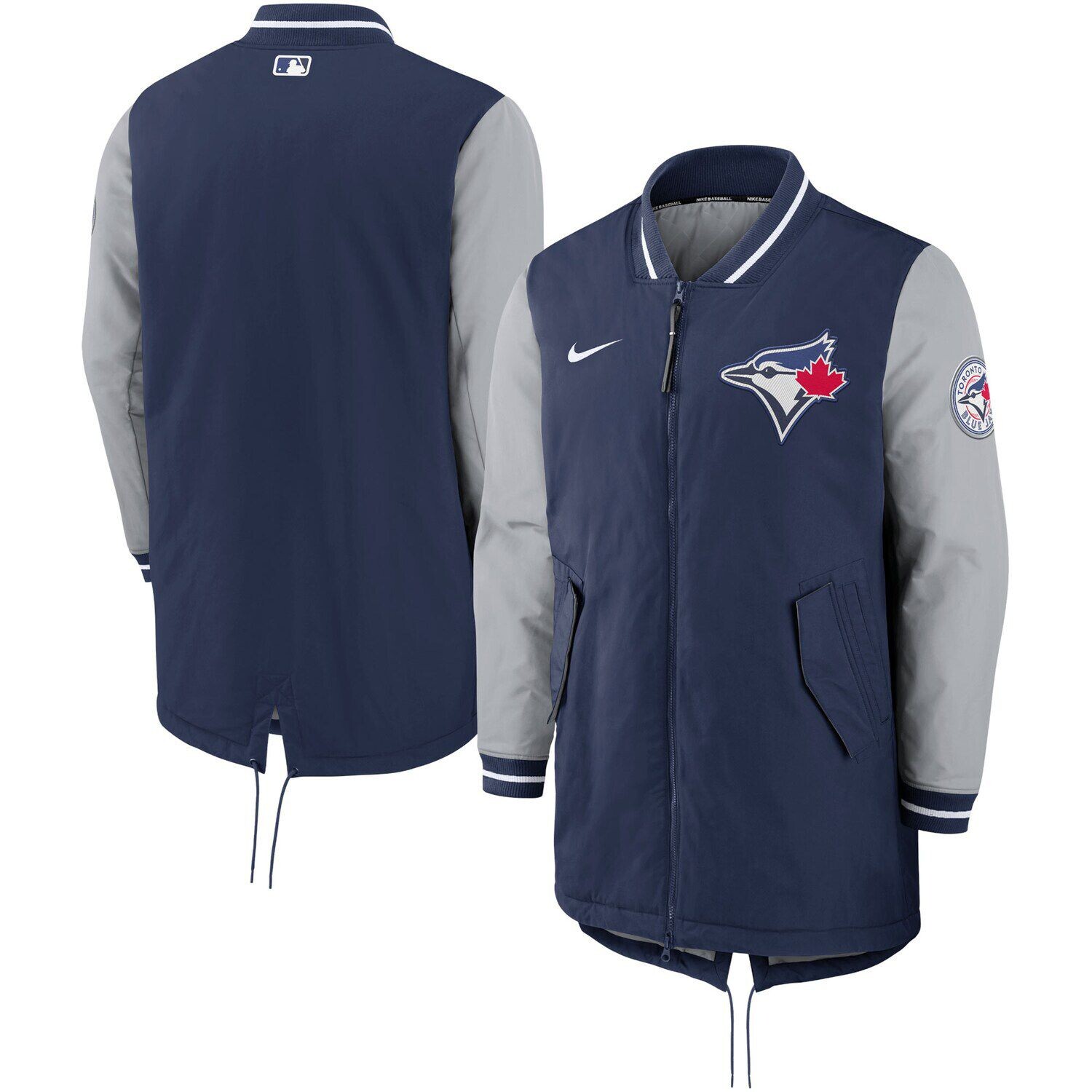 

Мужская темно-синяя куртка с молнией во всю длину Toronto Blue Jays Dugout Performance Nike
