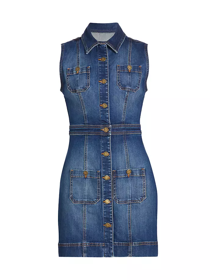 

Джинсовое мини-платье без рукавов Juliet Ramy Brook, цвет medium wash