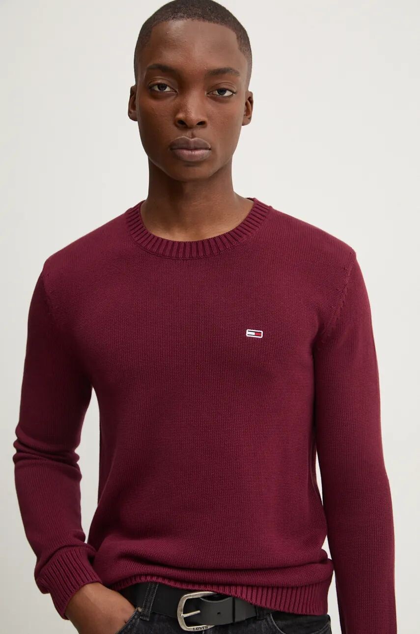 

Хлопковый свитер Tommy Jeans, гранатовый