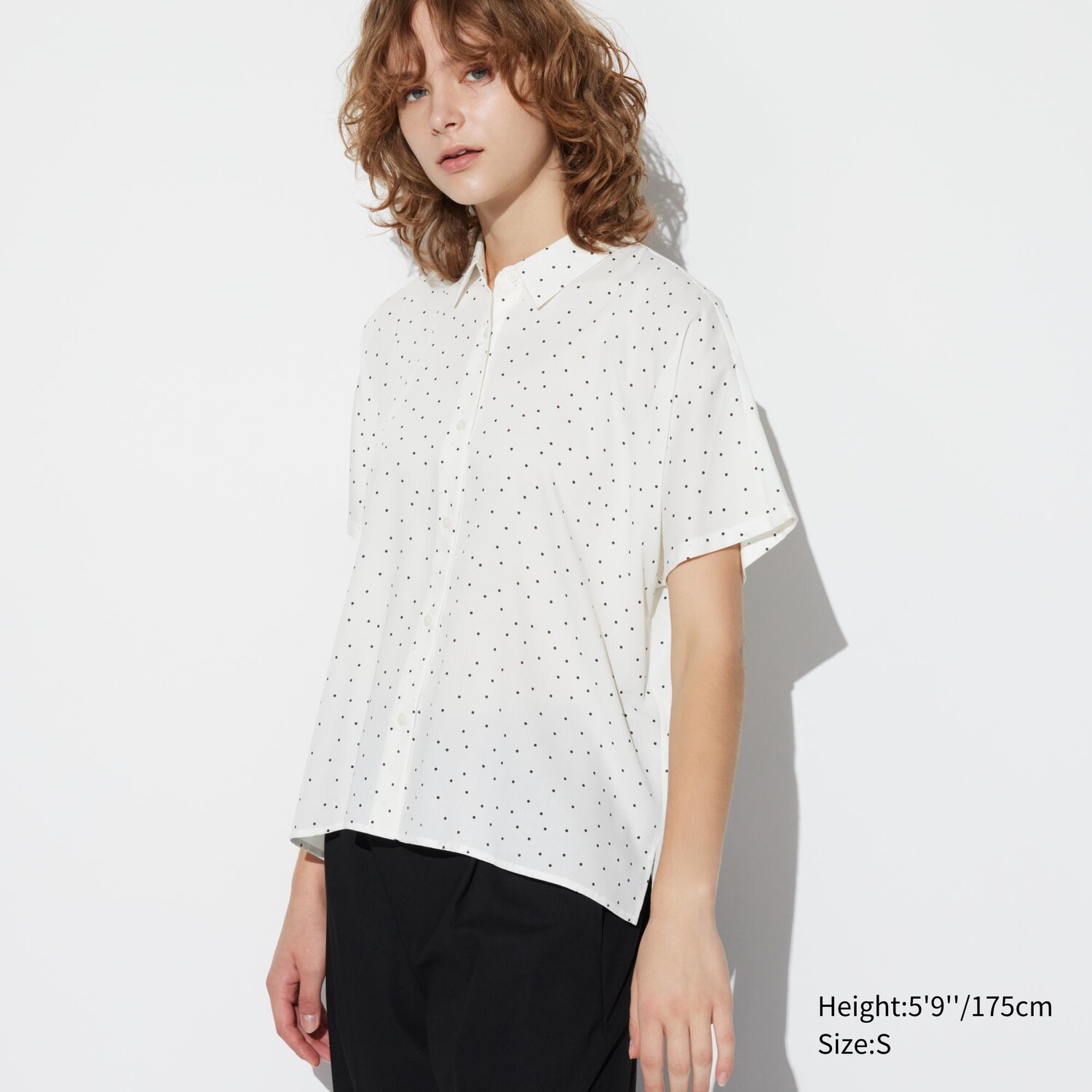 

Рубашка из вискозы с коротким рукавом UNIQLO, слоновая кость