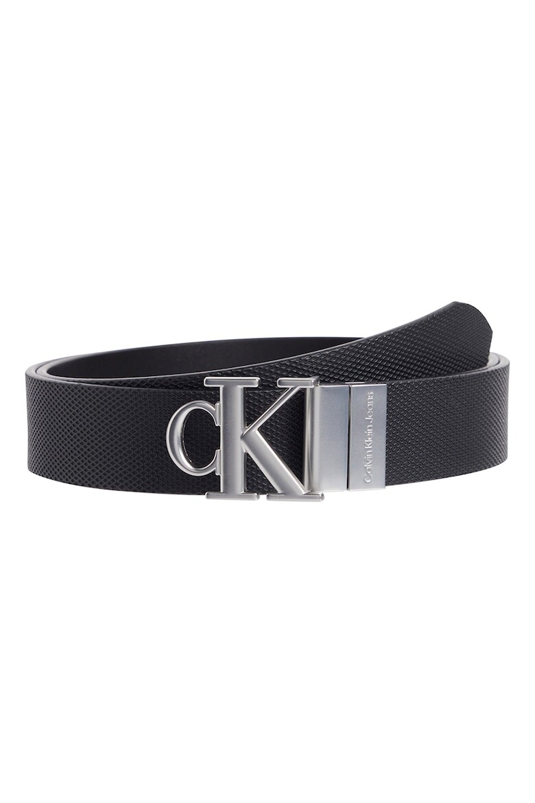 

Двусторонний ремень с пряжкой с логотипом Calvin Klein Jeans, черный