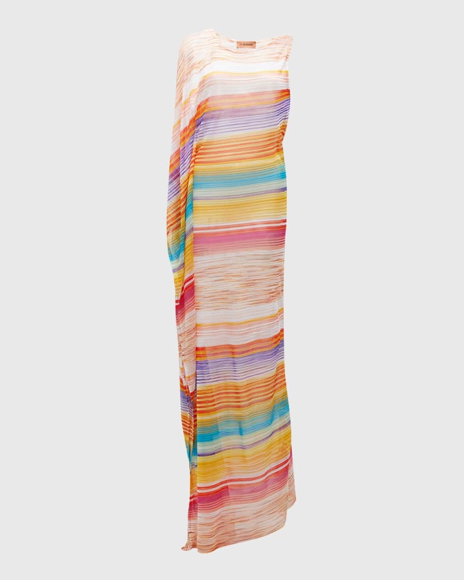 

Асимметричное макси-платье в пеструю полоску Missoni