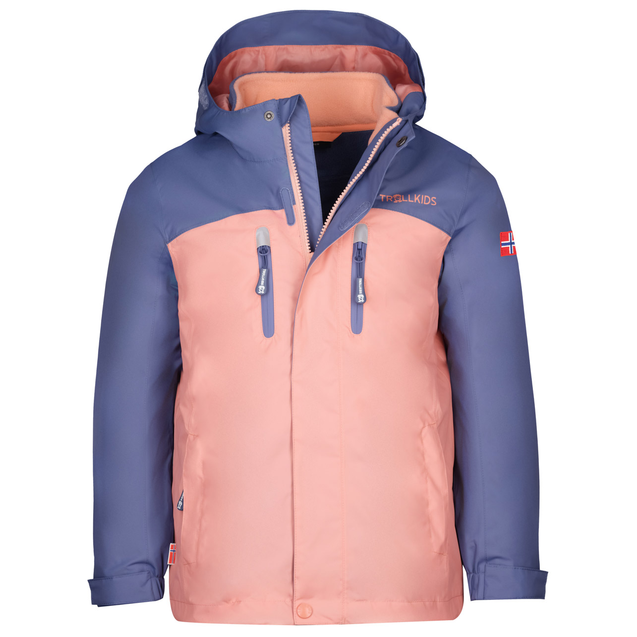 Двойная куртка Trollkids Girl's Bryggen 3in1, цвет Lotus Blue/Dahlia куртка trollkids 3in1 jacke bryggen цвет marineblau magenta