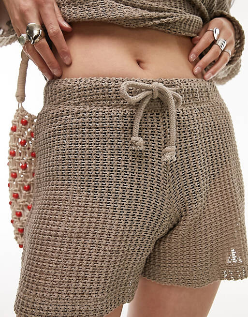 

Короткие пляжные шорты свободного кроя цвета хаки Topshop