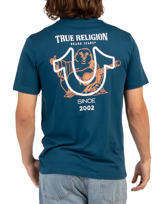 

Футболка с Большим Буддой True Religion, цвет Poseidon