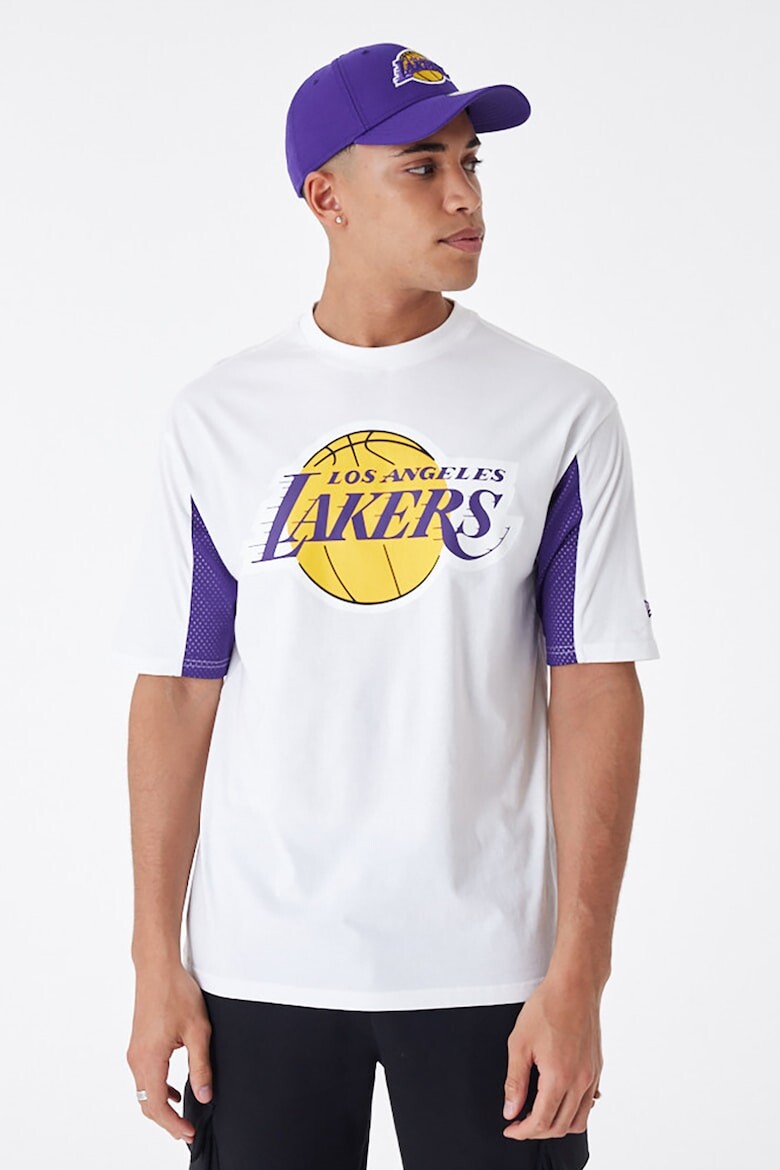 

Хлопковая футболка с логотипом LA Lakers New Era, белый