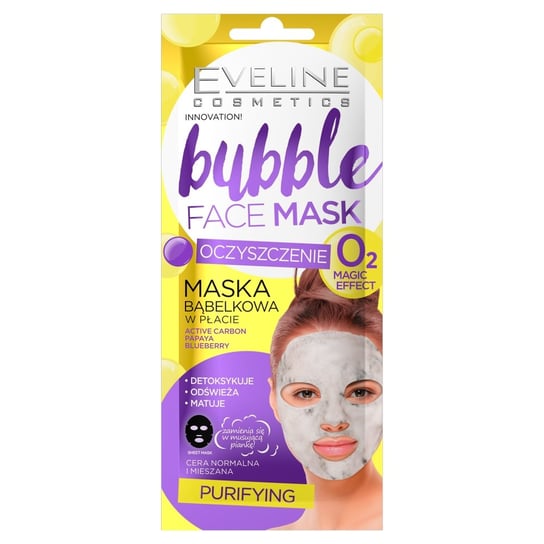 Пузырьковая тканевая маска - очищающая, 1 шт. Eveline Cosmetics, Bubble Face