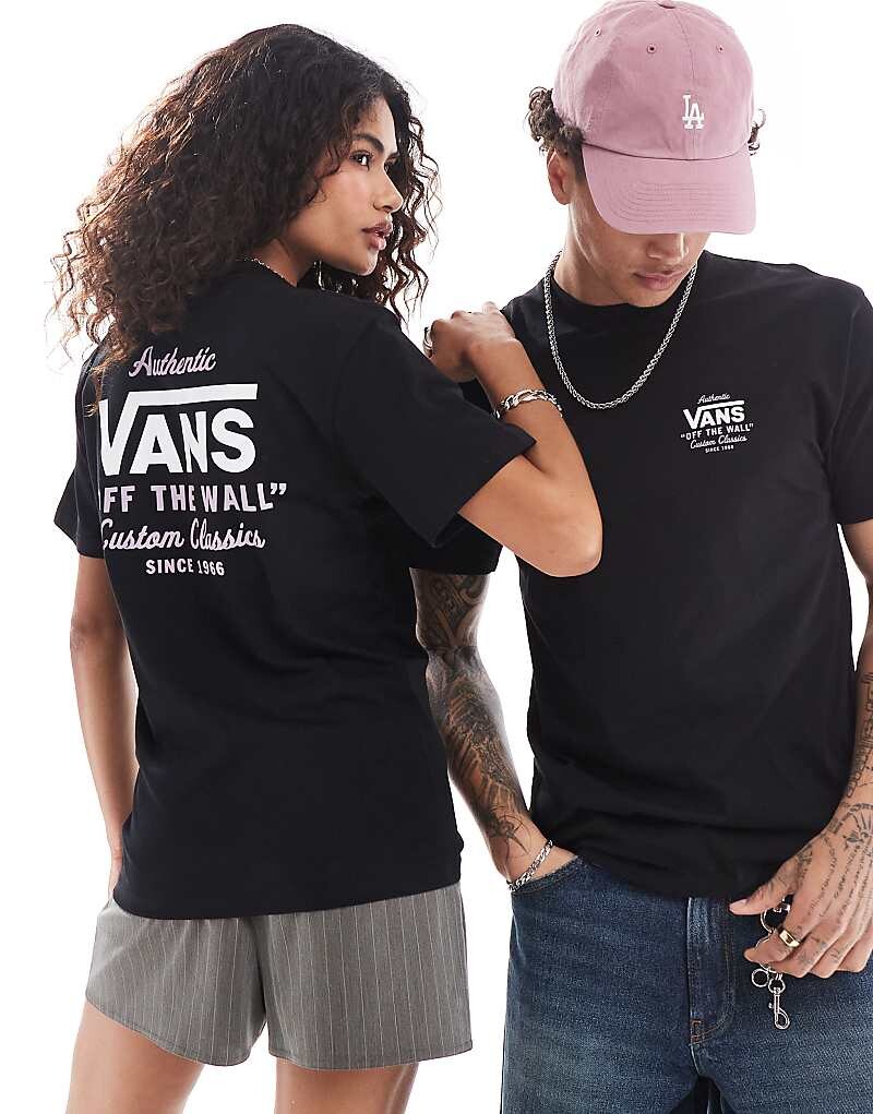 

Черная футболка с короткими рукавами и принтом на спине Vans Holder Street Classic