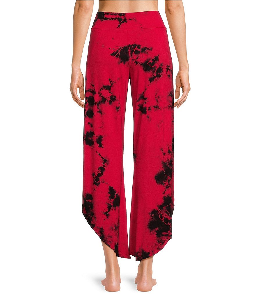JALA Bhakti Tie Dye из трикотажного джерси с широкими штанинами и асимметричным подолом, координирующие брюки, красный