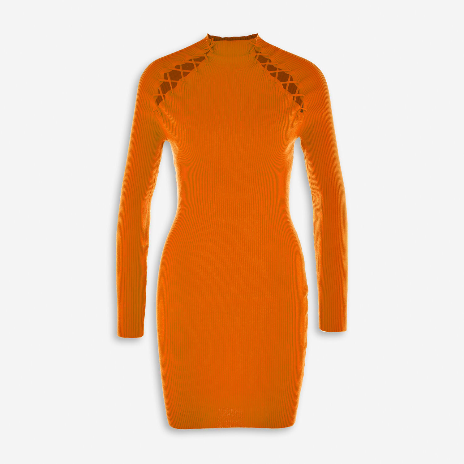 Оранжевое мини-платье с высоким воротником Jolie & Joy