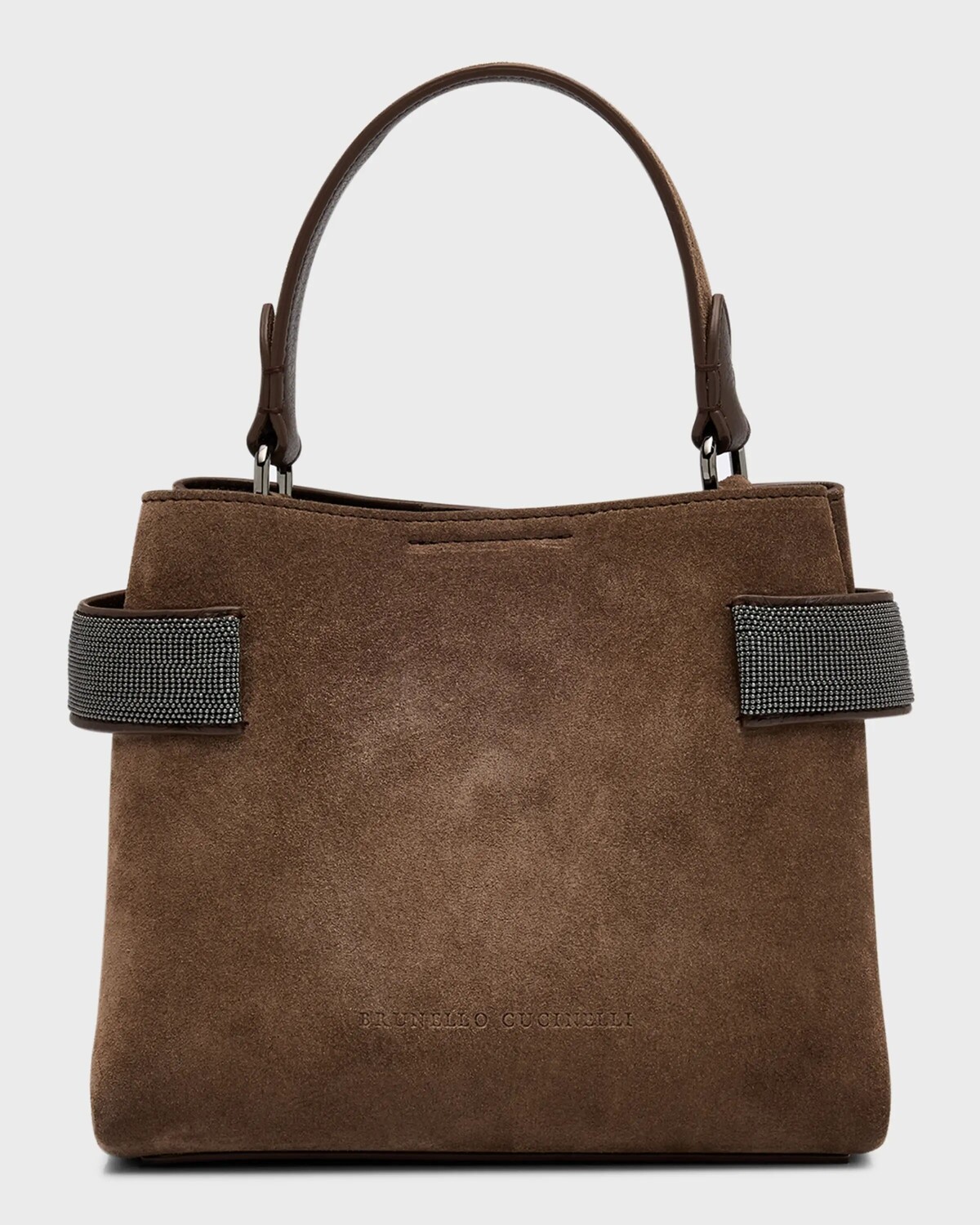 

Велюровая сумка Monili Mini с верхней ручкой Brunello Cucinelli, цвет Brown