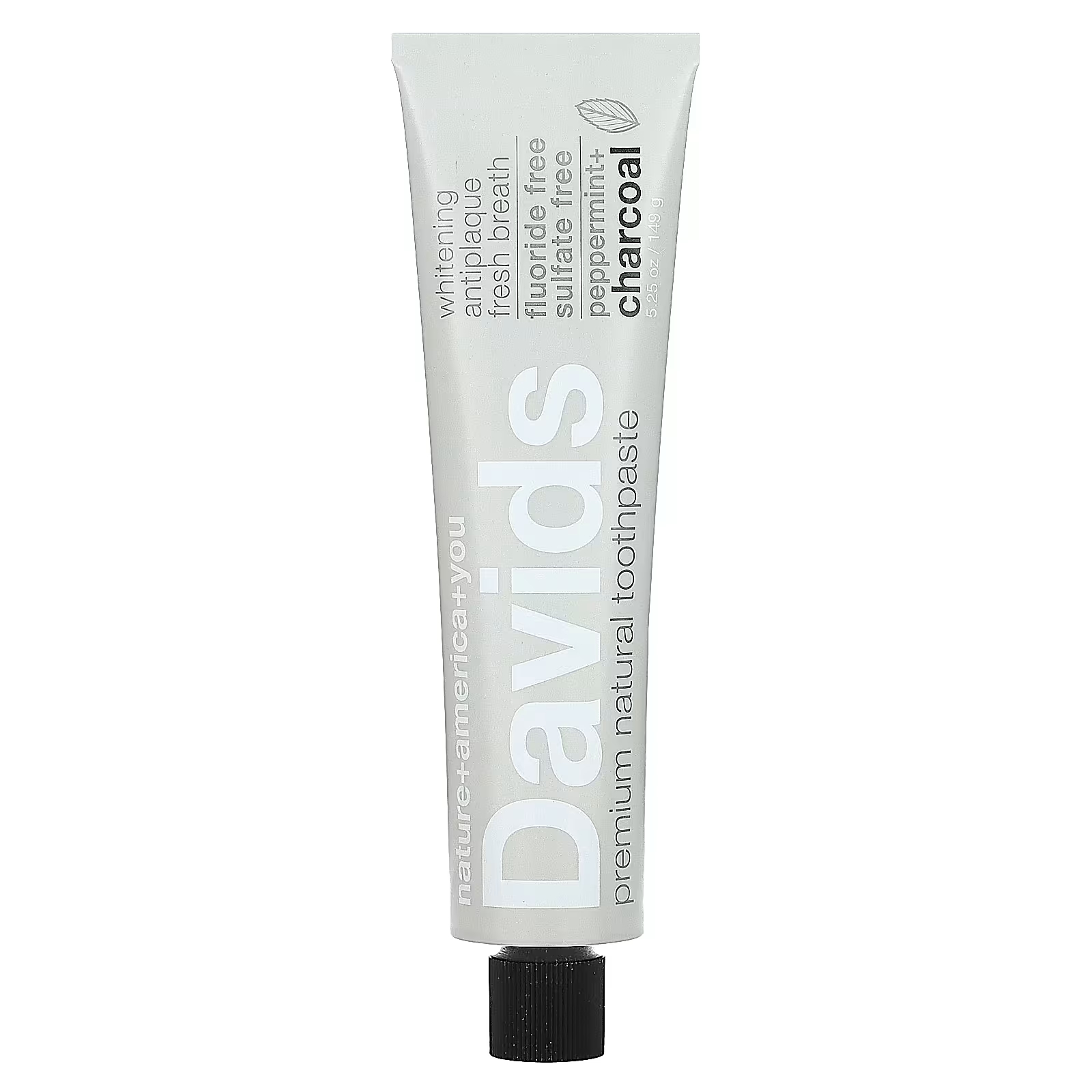 Зубная паста Davids Natural Toothpaste мята + уголь, 149 г dr brite extreme whitening toothpaste активированный уголь свежая мята 142 г 5 унций