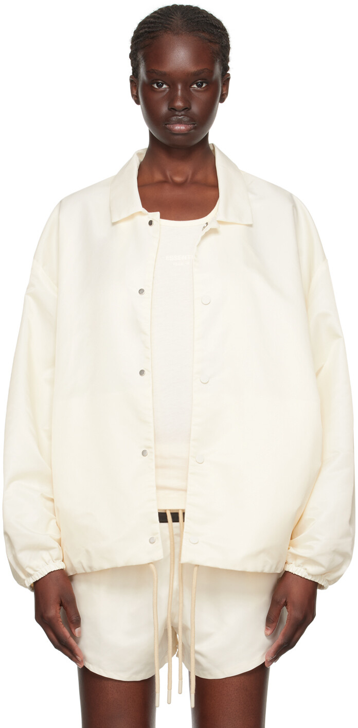 

Бело-белая куртка на шнурке Fear of God ESSENTIALS, Белый