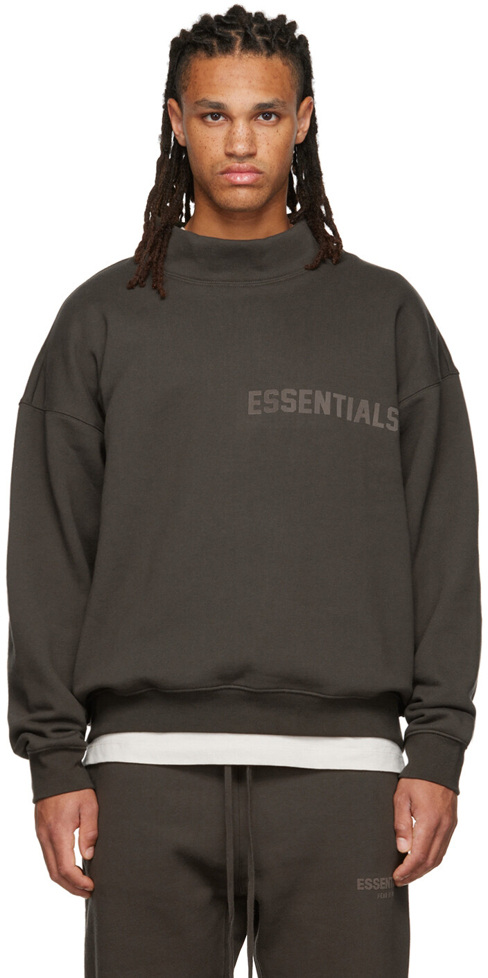 

Серый свитшот с воротником-стойкой Fear of God ESSENTIALS