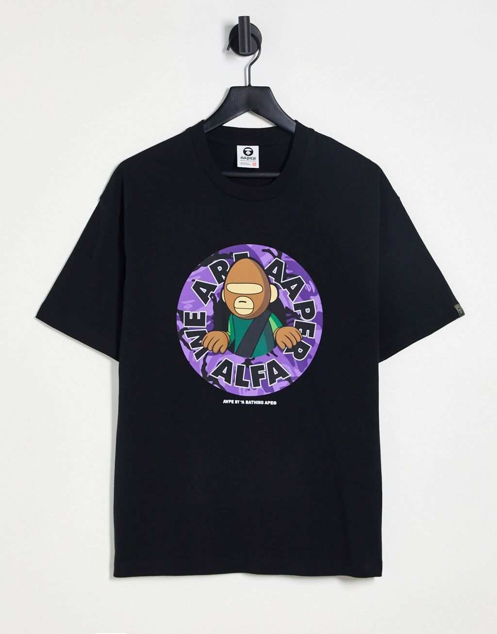 

Черная футболка с логотипом Aape By A Bathing Ape