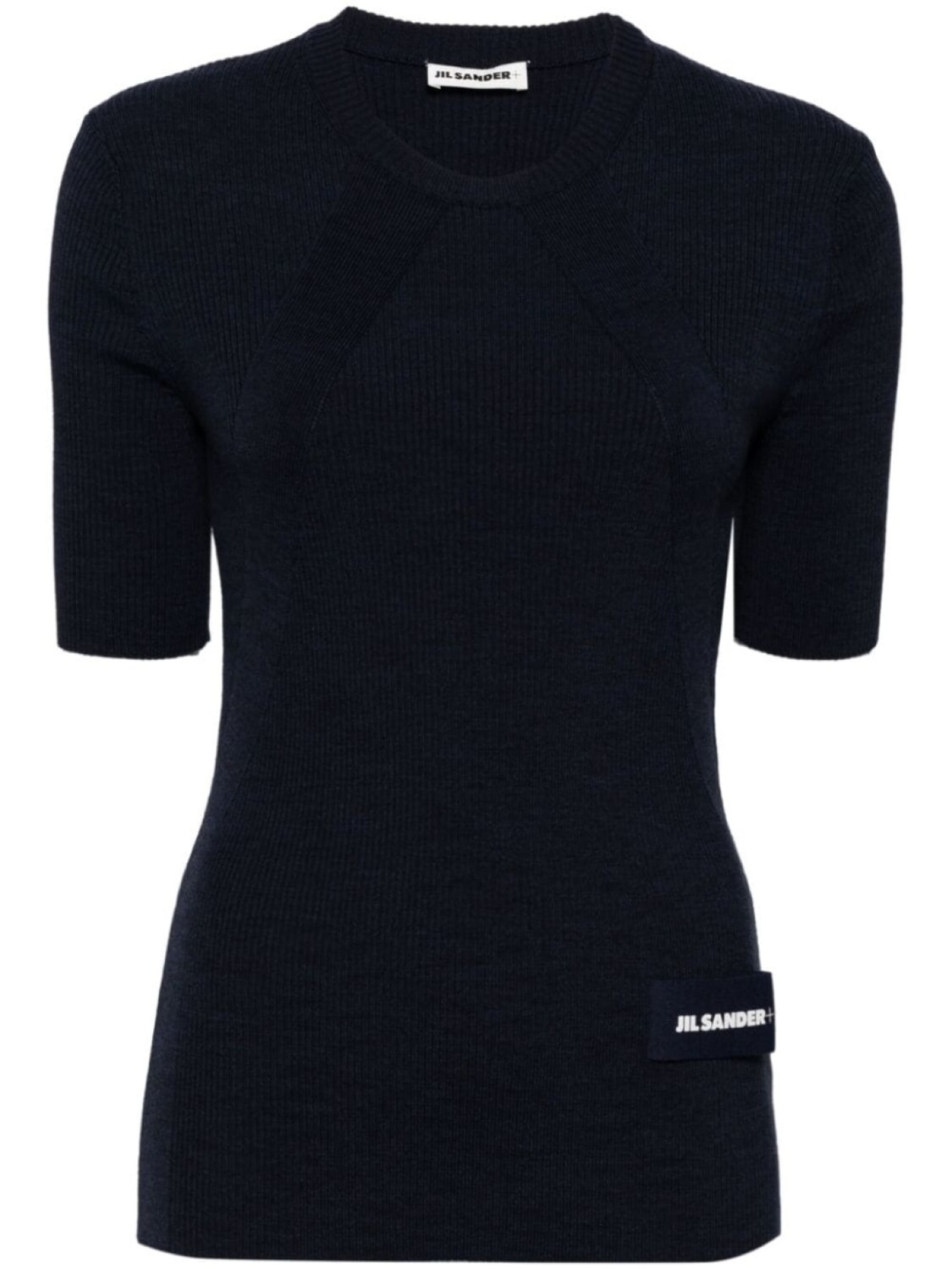 

Jil Sander трикотажный топ с нашивкой-логотипом, синий